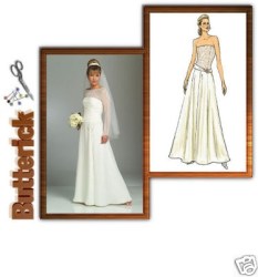 4734 STRAPLESS FLARE FLR BRIDE DRESS, OVERLAY PATTERN 8-22 2 SZ
